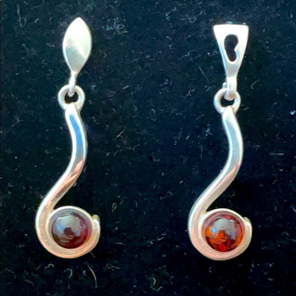 Mismatched drop sterling earrings.